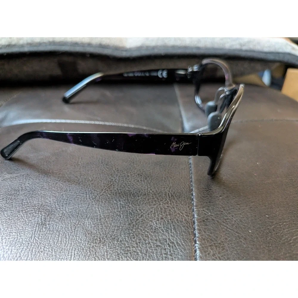 Maui Jim Tortoise Purple Lucite Rectangular Wrap Glasses Japan MJ433N 56 16 130